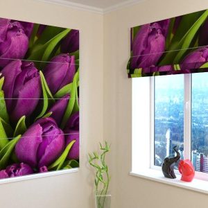 Purple Tulips Package Curtains