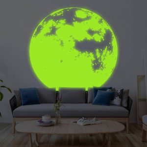Glowing Moon Wall Decor, Luminous Celestial Room Artwork, Lunar Inspired Home Decoration